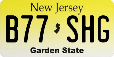 NJ license plate B77SHG