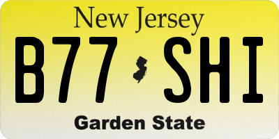 NJ license plate B77SHI