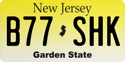 NJ license plate B77SHK