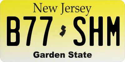 NJ license plate B77SHM