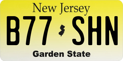 NJ license plate B77SHN