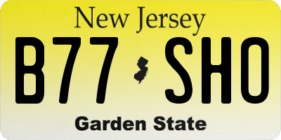 NJ license plate B77SHO