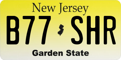 NJ license plate B77SHR