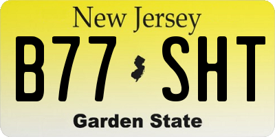 NJ license plate B77SHT