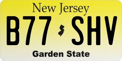NJ license plate B77SHV