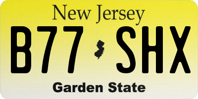 NJ license plate B77SHX