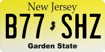 NJ license plate B77SHZ