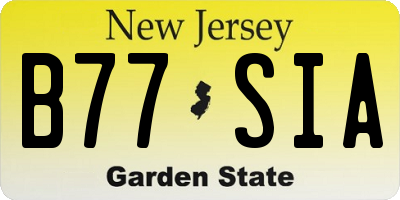 NJ license plate B77SIA