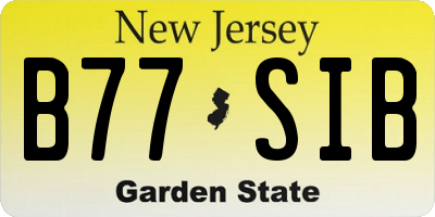 NJ license plate B77SIB