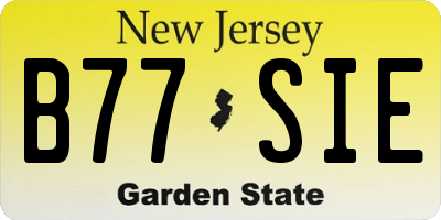 NJ license plate B77SIE