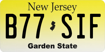 NJ license plate B77SIF