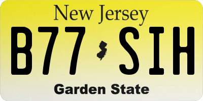 NJ license plate B77SIH