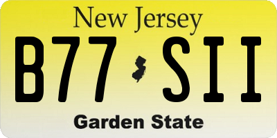 NJ license plate B77SII