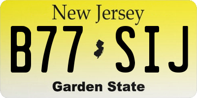 NJ license plate B77SIJ