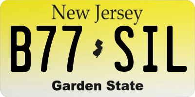 NJ license plate B77SIL