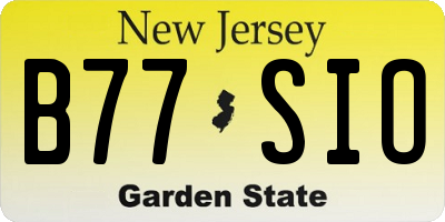 NJ license plate B77SIO