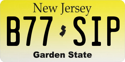 NJ license plate B77SIP