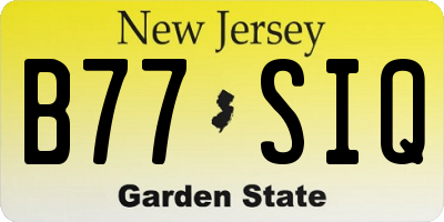 NJ license plate B77SIQ