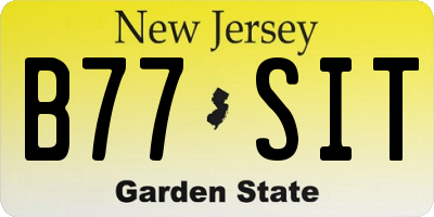NJ license plate B77SIT