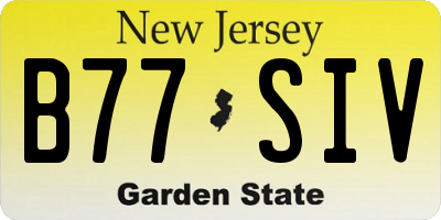 NJ license plate B77SIV