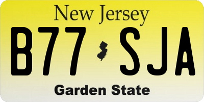 NJ license plate B77SJA
