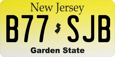 NJ license plate B77SJB