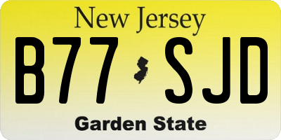 NJ license plate B77SJD