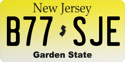 NJ license plate B77SJE