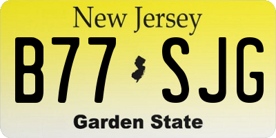 NJ license plate B77SJG