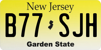 NJ license plate B77SJH