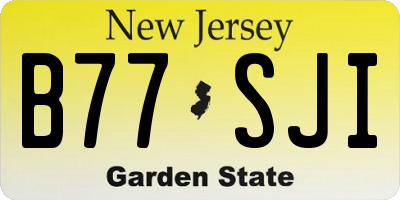 NJ license plate B77SJI