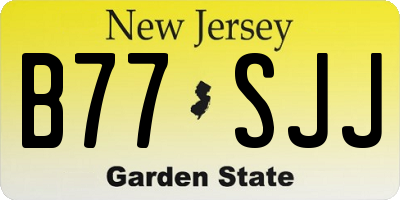 NJ license plate B77SJJ