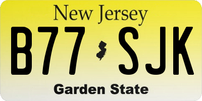 NJ license plate B77SJK