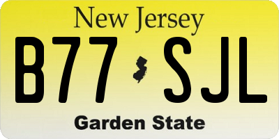 NJ license plate B77SJL
