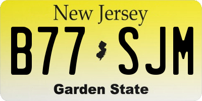 NJ license plate B77SJM
