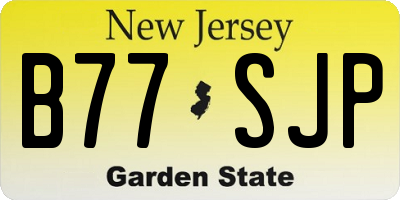 NJ license plate B77SJP