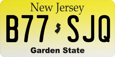 NJ license plate B77SJQ