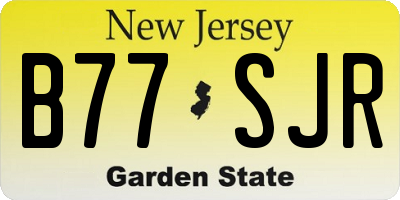 NJ license plate B77SJR