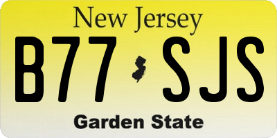 NJ license plate B77SJS