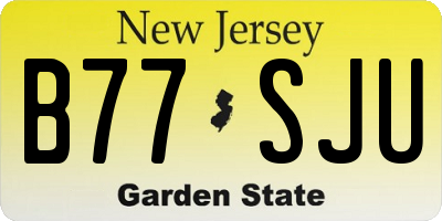 NJ license plate B77SJU