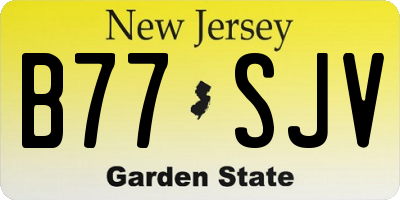NJ license plate B77SJV
