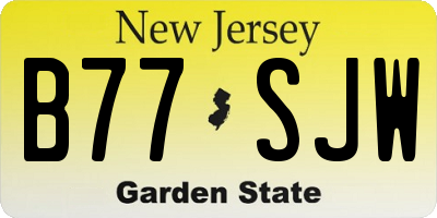 NJ license plate B77SJW
