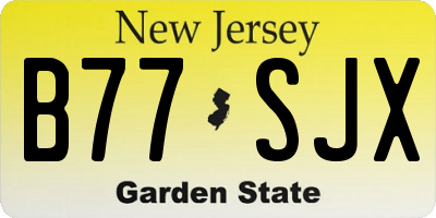 NJ license plate B77SJX