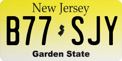 NJ license plate B77SJY