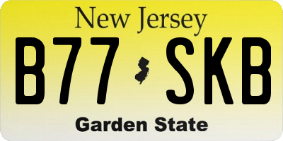 NJ license plate B77SKB