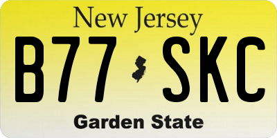 NJ license plate B77SKC