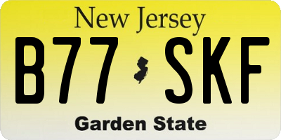 NJ license plate B77SKF