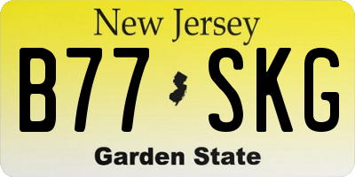 NJ license plate B77SKG