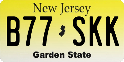 NJ license plate B77SKK