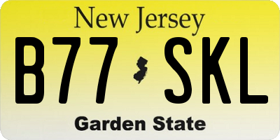 NJ license plate B77SKL
